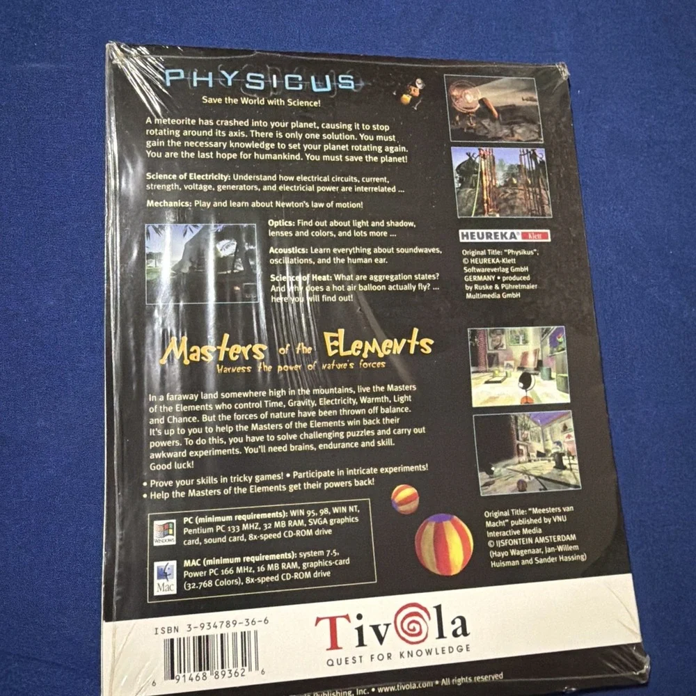 Tivola Masters of The Elements &‎ Physicus 2 In 1 Pack Pc Mac. Sealed. New